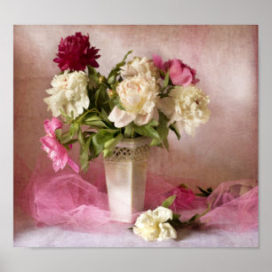 Affiches Belle copie de toile de pivoines