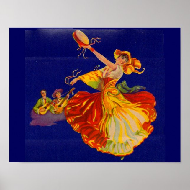 Affiches belle danseuse espagnole (Devant)