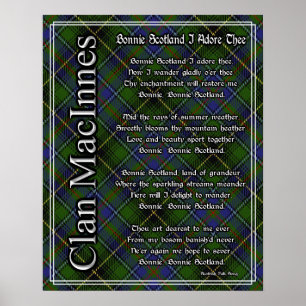 Affiches Belle Écosse je t'adore tartan du Clan MacInnes