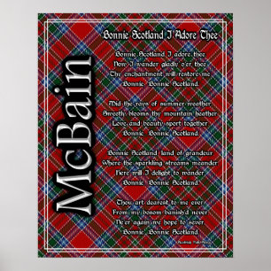 Affiches Belle Écosse je t'adore tartan du clan McBain