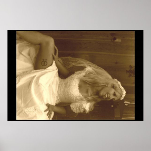 Affiches Belle Lesbienne en robe Mariage 02 (Devant)