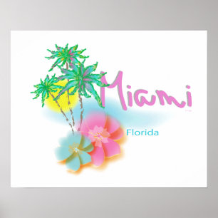 Affiches Belle Miami, Floride, Palms