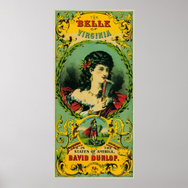 Affiches Belle of Virginia Tobacco LabelPetersburg, VA (Devant)