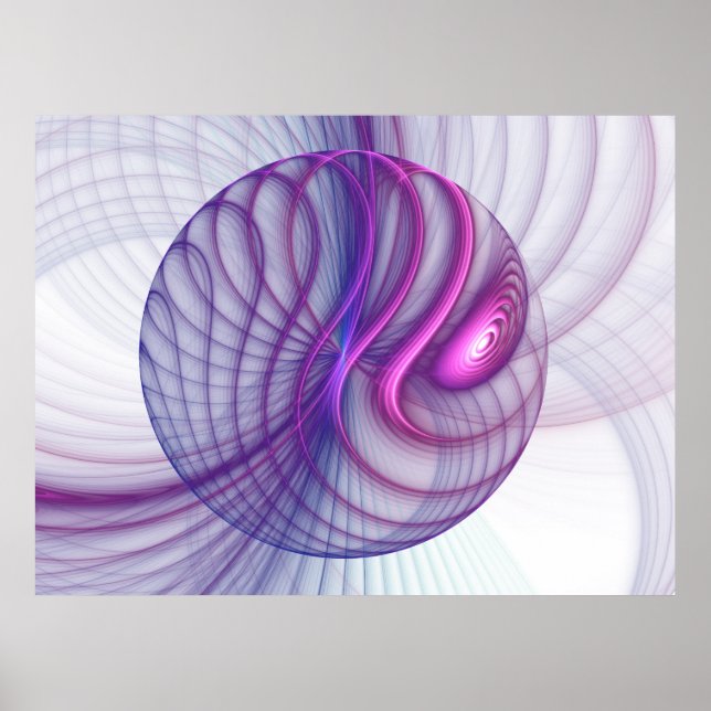 Affiches Belle Swing Moderne Art Fractal Abstrait Rose (Devant)
