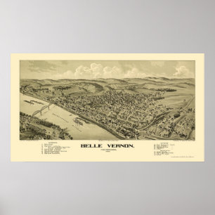 Affiches Belle Vernon, carte panoramique de PA - 1902