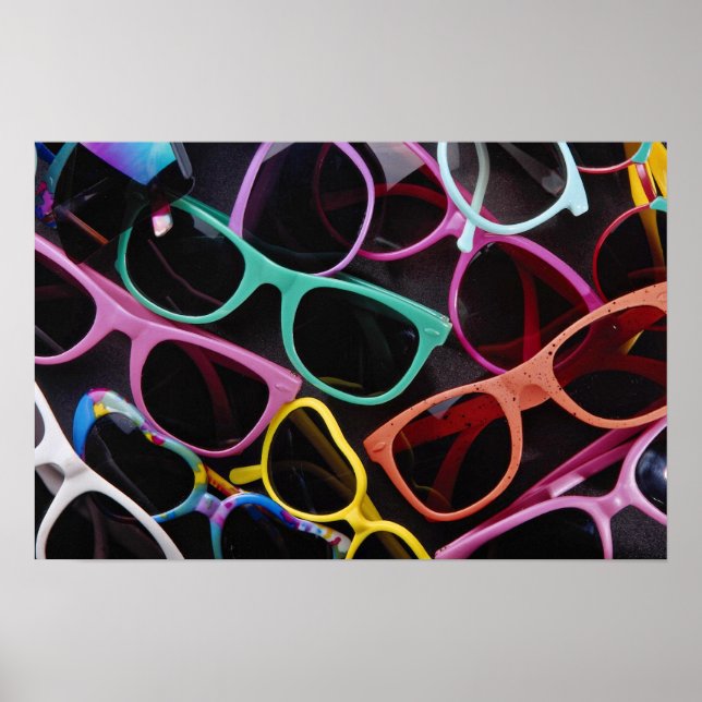 Affiches Belles lunettes de soleil colorées (Devant)