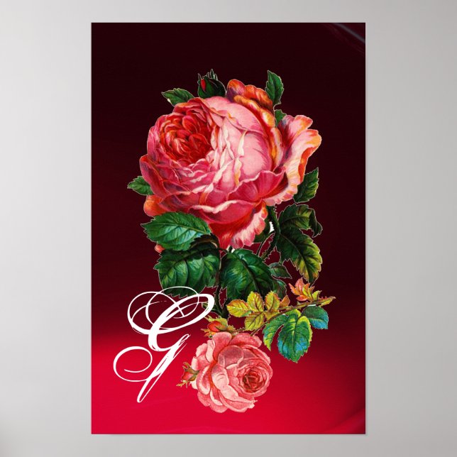 AFFICHES BELLES ROSES PINK MONOGRAMME (Devant)