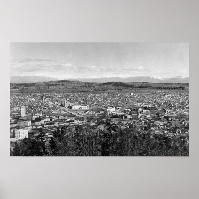 Affiches Bellingham, WA Vue de la ville depuis Sehome Hill  (Devant)