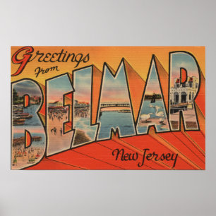 Affiches Belmar, New Jersey - Scènes de grandes lettres