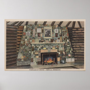 Affiches Bemidji, manganèse - vue de la cheminée des états