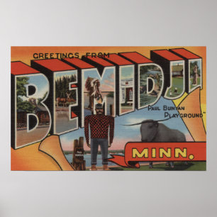 Affiches Bemidji, Minnesota - grandes scènes de lettre