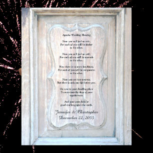 Affiches Bénédiction de mariage apache sur vieux bois 16x20