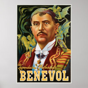 Affiches Benevol ~ Magicien italien Magicien Vintage Magie