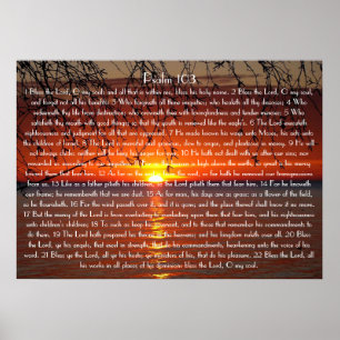 Affiches Bénissez l'affiche du psaume 103 de vers de bible