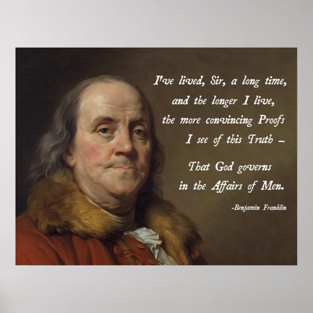 Affiches Benjamin Franklin Dieu (Devant)