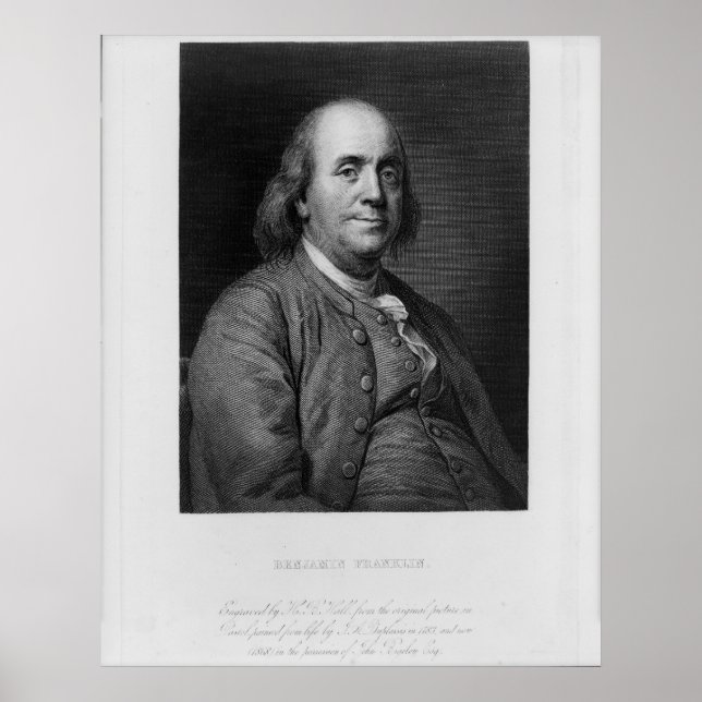 Affiches BENJAMIN FRANKLIN Engraving by H.B. Hall (Devant)