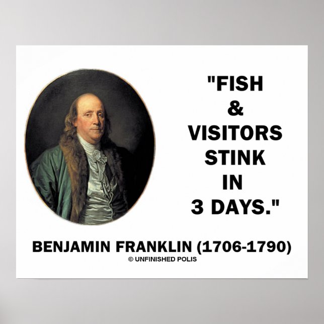 Affiches Benjamin Franklin Fish & Visiteurs Puissent En 3 J (Devant)