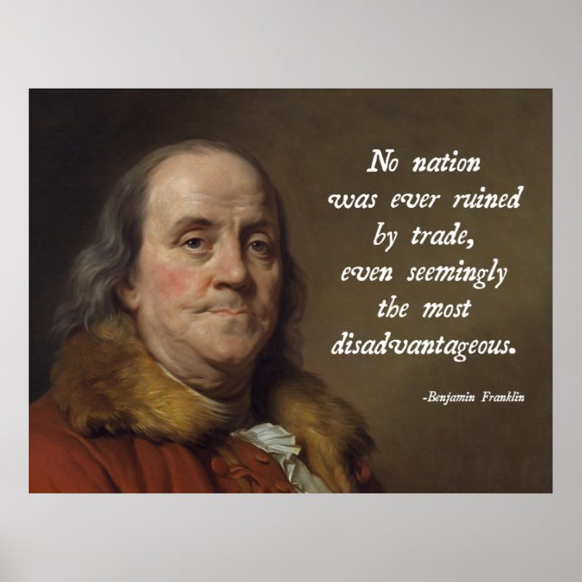 Affiches Benjamin Franklin Libre-échange (Devant)