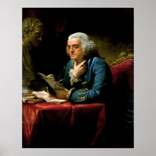 Affiches Benjamin Franklin par David Martin fait en 1767 (Devant)