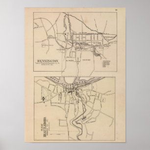 Affiches Bennington et le plan de Battleboro