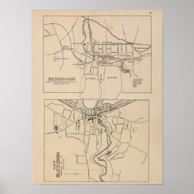 Affiches Bennington et le plan de Battleboro (Devant)