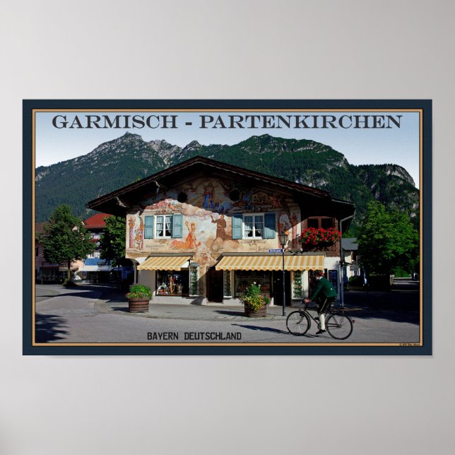 Affiches Berchtesgaden - Biker bavarois (Devant)