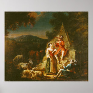 Affiches Berger jouant une cannelure