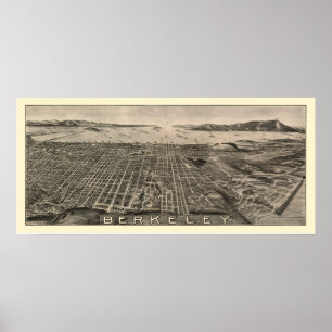 Affiches Berkeley, CA Carte panoramique - 1909
