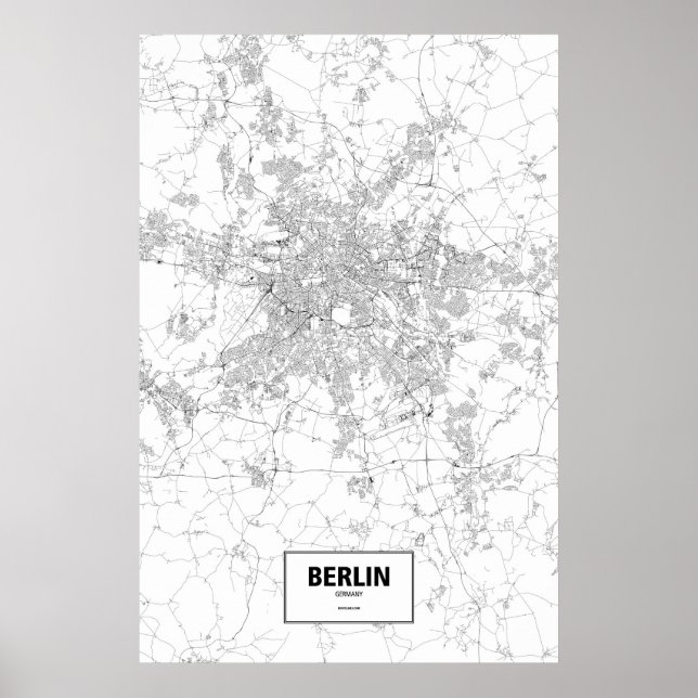 Affiches Berlin, Allemagne (noir sur blanc) (Devant)