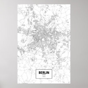 Affiches Berlin, Allemagne (noir sur le blanc)