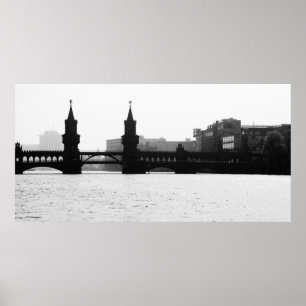 Affiches Berliner Oberbaumbrücke Schwarz Weiß
