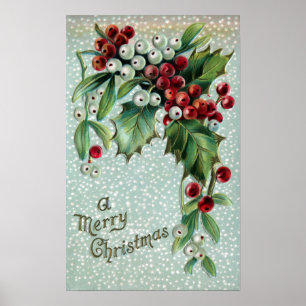 Affiches Berries Holly et Mistletoe