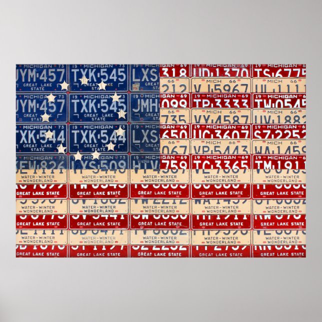 Affiches Bêsy Ross Style American License Plate Art (Devant)