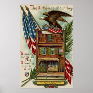 Affiches Betsey Ross House, Aigle & Drapeau