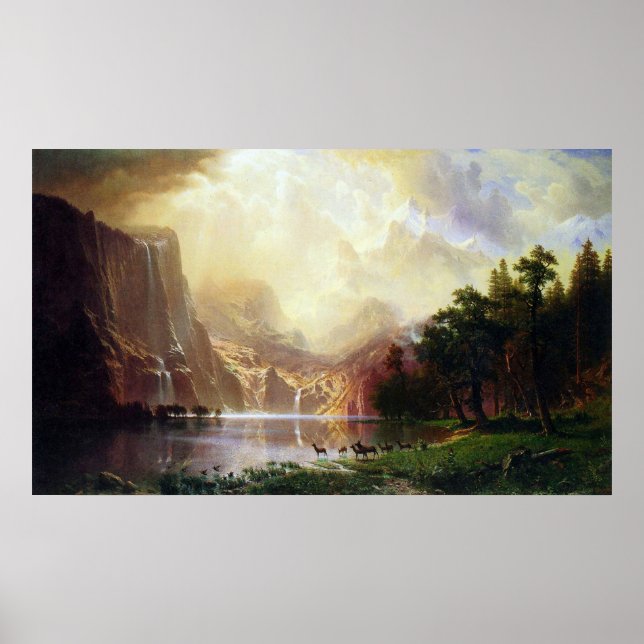 Affiches Between the Sierra Nevada Mountains by Bierstadt (Devant)