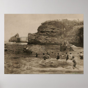 Affiches BIARRITZ - Rocher de la Virge et Bains du port
