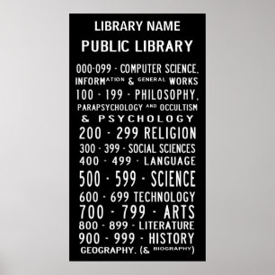 Affiches Bibliothèque publique - Nombre décimal dewey Busro