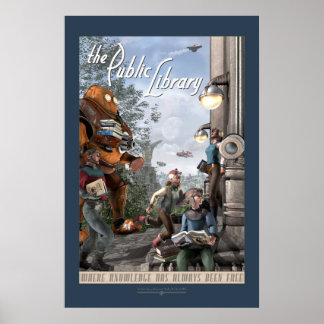 Affiches Bibliothèque publique - Panneau gauche (20x30")