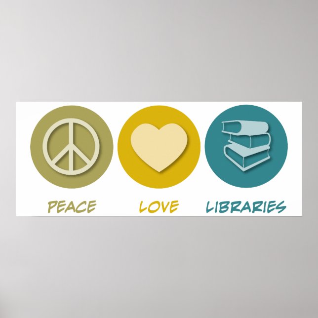 Affiches Bibliothèques Peace Love (Devant)