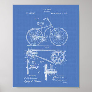 Affiches Bicycle 1890 Brevet Art - Plan directeur