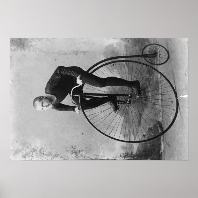 Affiches Bicycle with Large Front Wheel Photograph (Devant)