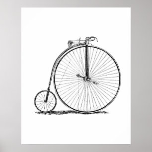 Affiches bicyclette à grande roue penny farthing