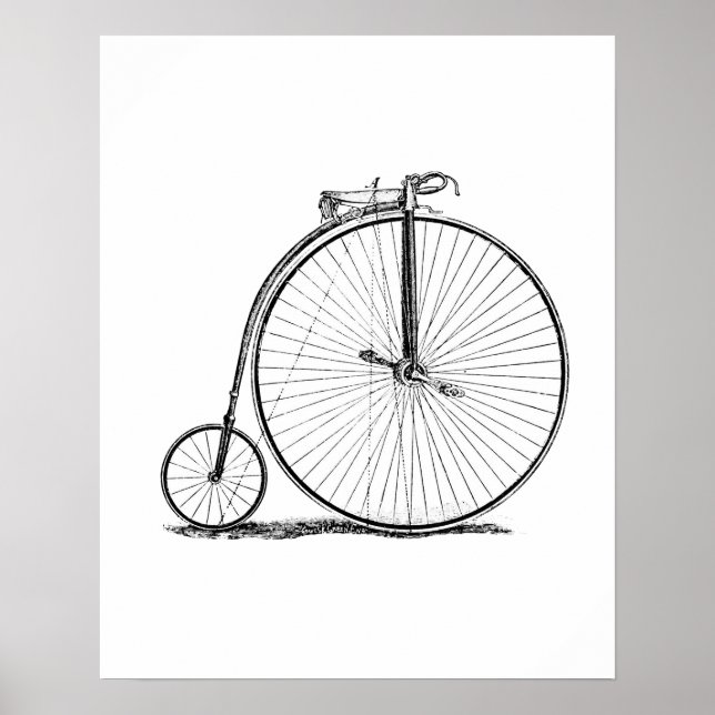 Affiches bicyclette à grande roue penny farthing (Devant)