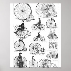 Affiches Bicyclette à grande roue Penny Farthing
