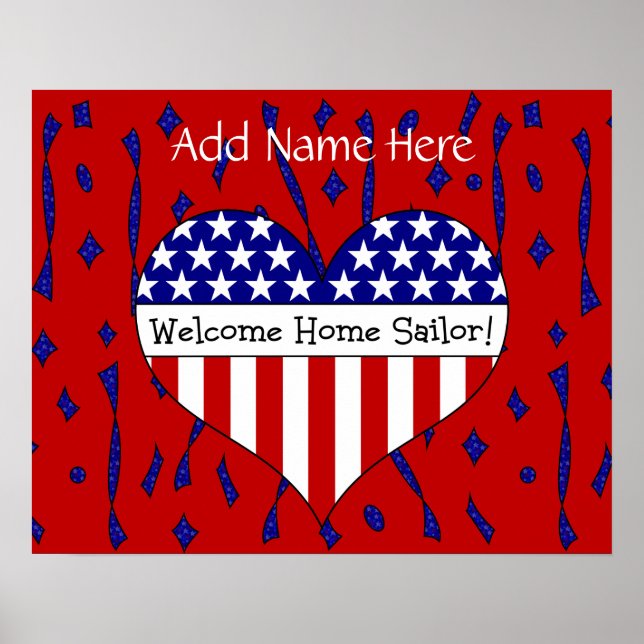 Affiches Bienvenue à Home Sailor! (Nom personnalisable) (Devant)