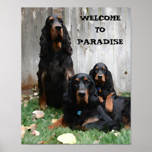 Affiches BIENVENUE À PARADISE Gordon Setter Canvas Imprimer
