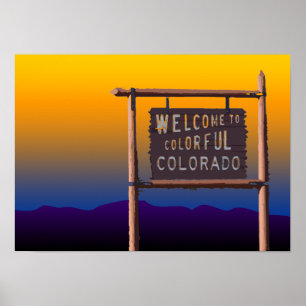 Affiches bienvenue au colorado coloré