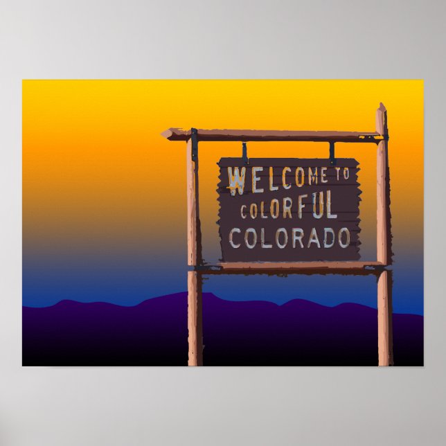 Affiches bienvenue au colorado coloré (Devant)
