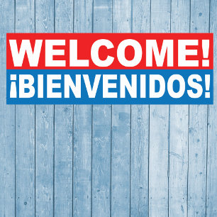 Affiches Bienvenue Bienvenidos bannière anglais espagnol
