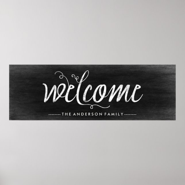 Affiches Bienvenue Chalkboard Look avec Typographie tendanc (Devant)